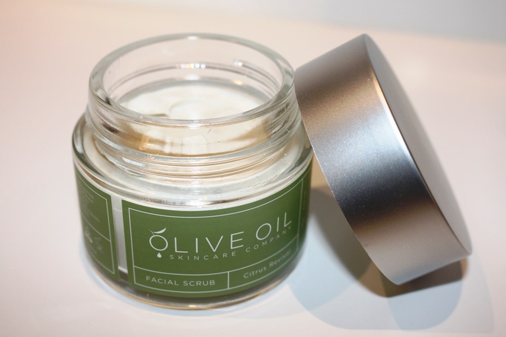 Olive Oil Skincare Company Facial Scrub and packaging