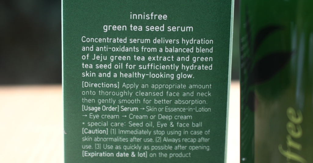 Innisfree Green Tea Seed Serum Directions