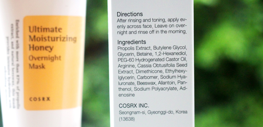 Cosrx Ultimate Moisturizing Honey Overnight Mask Ingredients