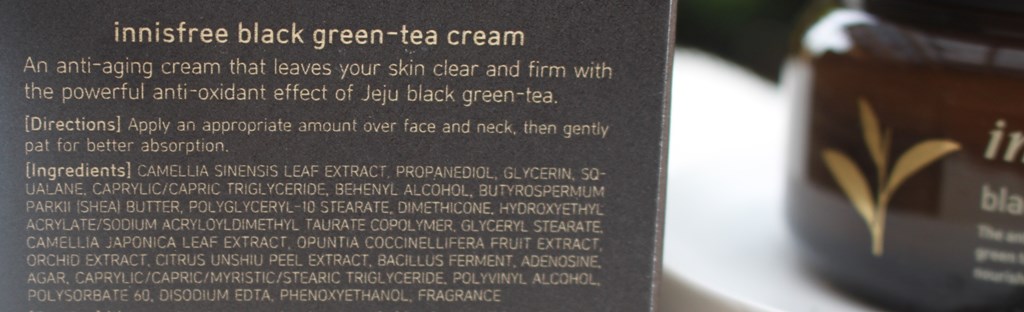 Innisfree Black Green-Tea Cream Ingredients