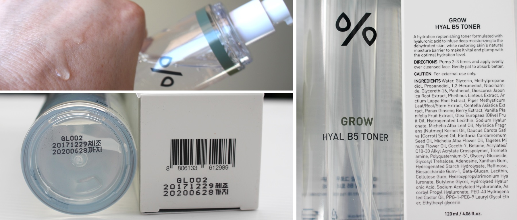 LGH Grow Hyal B5 Toner - Texture, Ingredients and Expiry