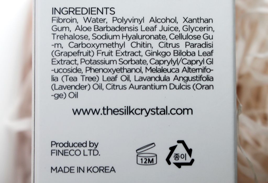 The Silk Crystal 2-Way Silk Pack Mask Ingredients